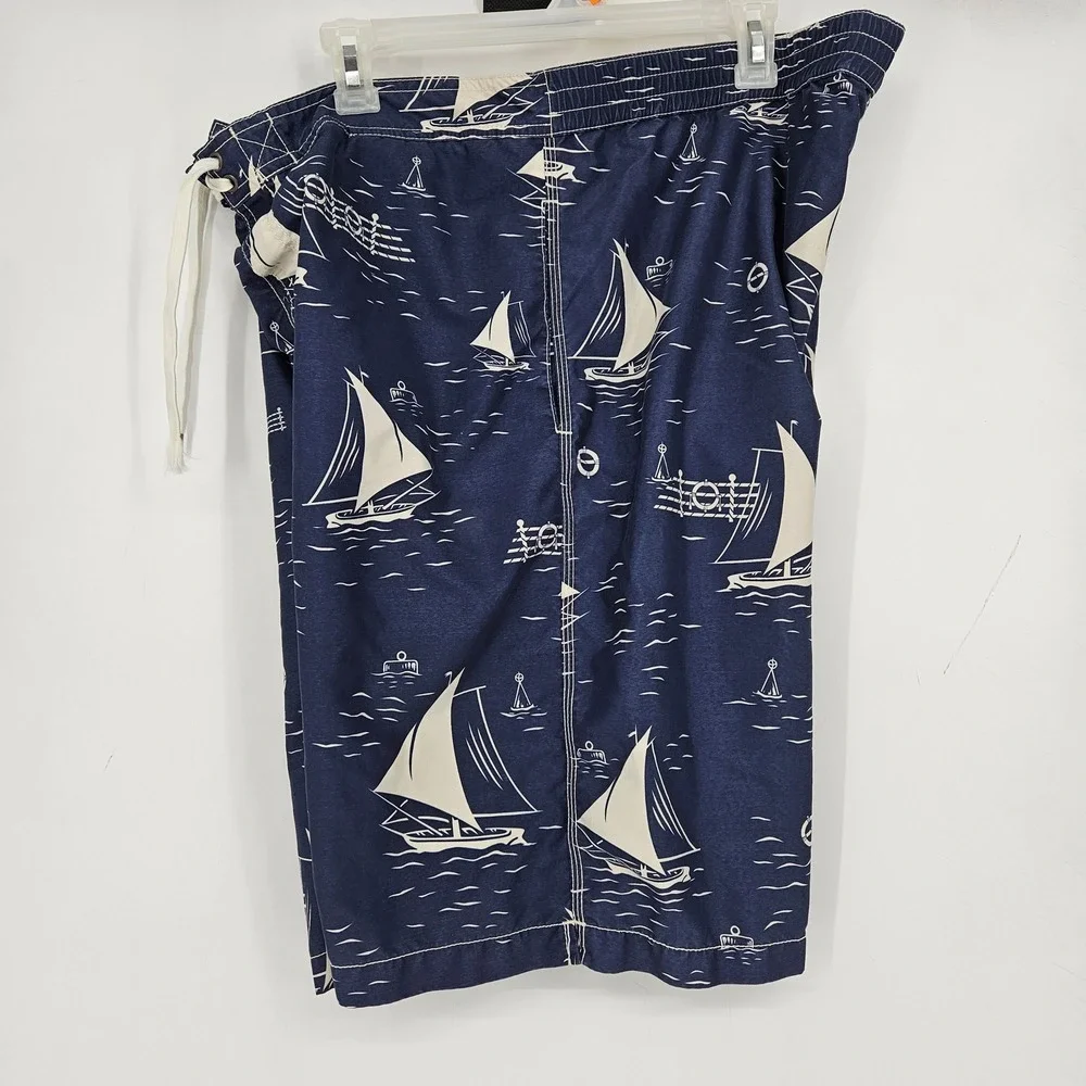 Polo Ralph Lauren Board Shorts‎ Mens Large Blue Sails AOP Summer Liner Beach